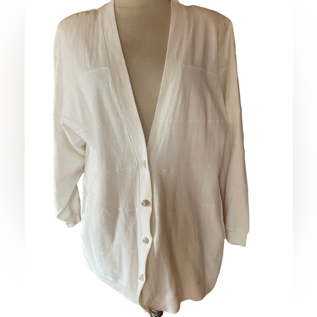 1980s Pk Elliot Button Down Cotton Cardigan